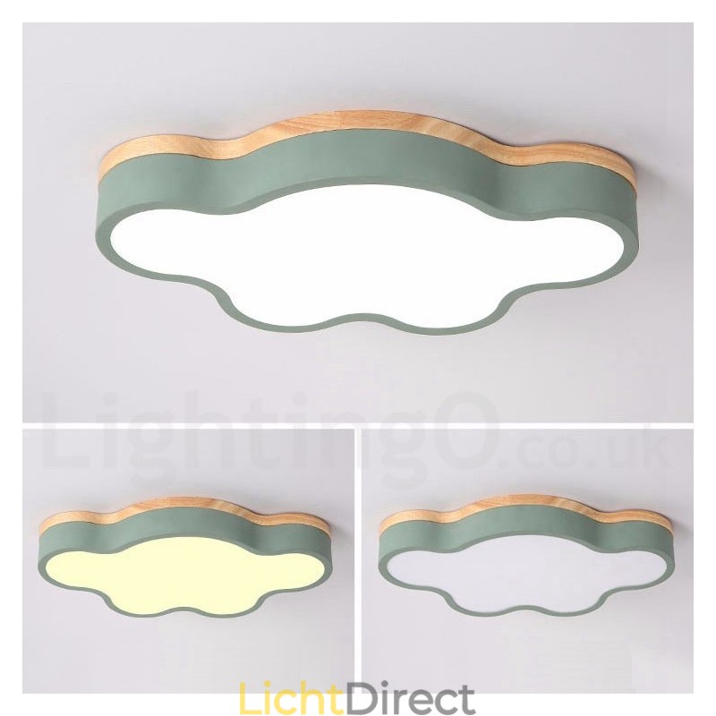 Macaron Multicolor Modern Hedendaagse Stalen Plafondlamp met Houten Plafondlamp