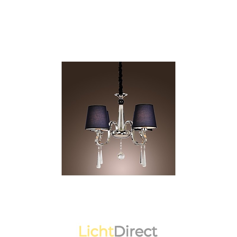 Vintage kroonluchter 4-lichts klassieke stoffen metalen schilderij