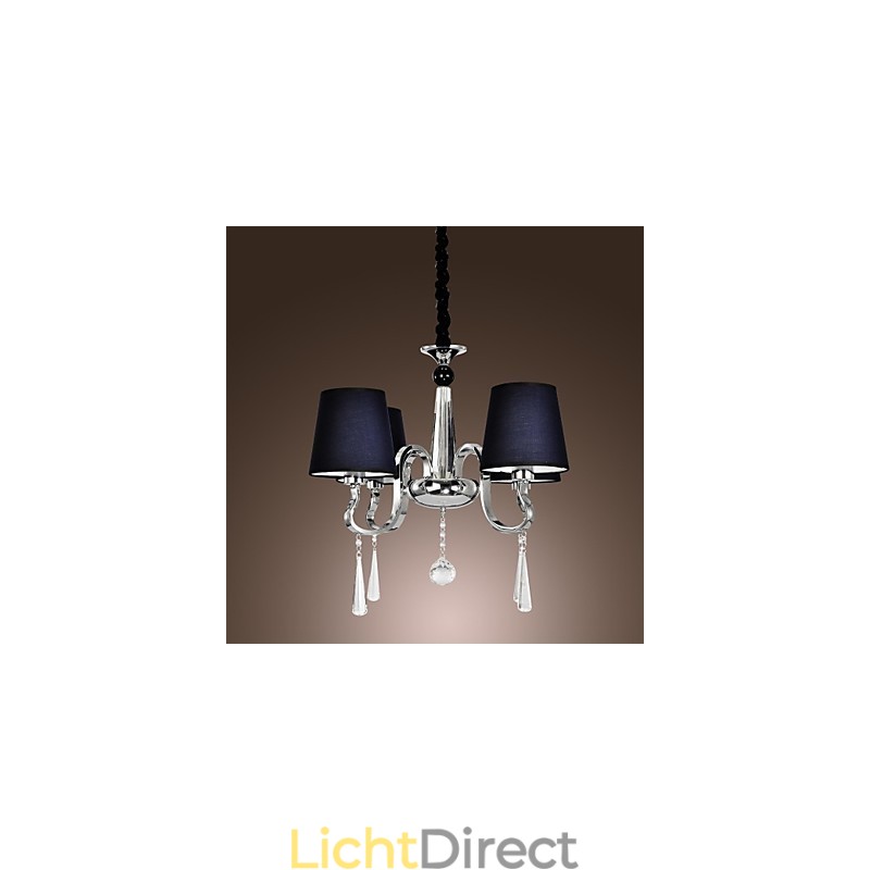 Vintage kroonluchter 4-lichts klassieke stoffen metalen schilderij