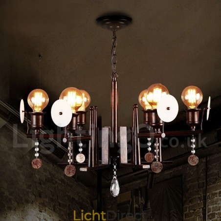Industriële stijl stalen acryl kristal verlichting winkel hanglamp kroonluchter licht Industriële stijl stalen acryl kristal verlichting winkel hanglamp kroonluchter licht