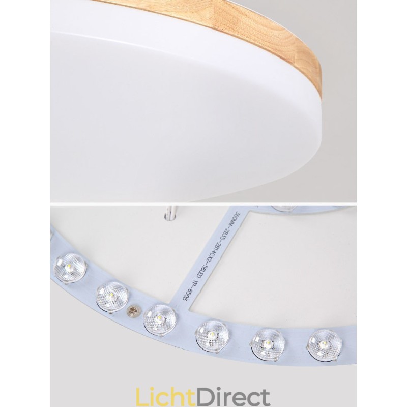 Nordic Ronde Plafondlamp Eenvoudige Moderne Massief Houten Lamp Ultradunne Plafondlamp