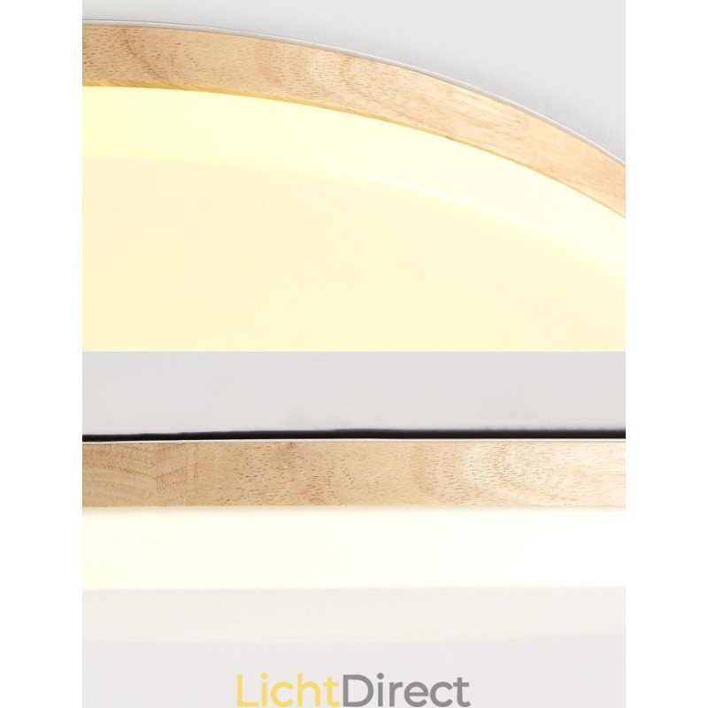 Nordic Ronde Plafondlamp Eenvoudige Moderne Massief Houten Lamp Ultradunne Plafondlamp