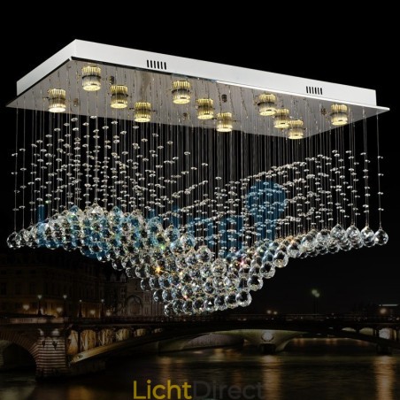 Moderne eigentijdse kroonluchter, plafondlamp, kristallen regendruppellamp Moderne eigentijdse kroonluchter, plafondlamp, kristallen regendruppellamp