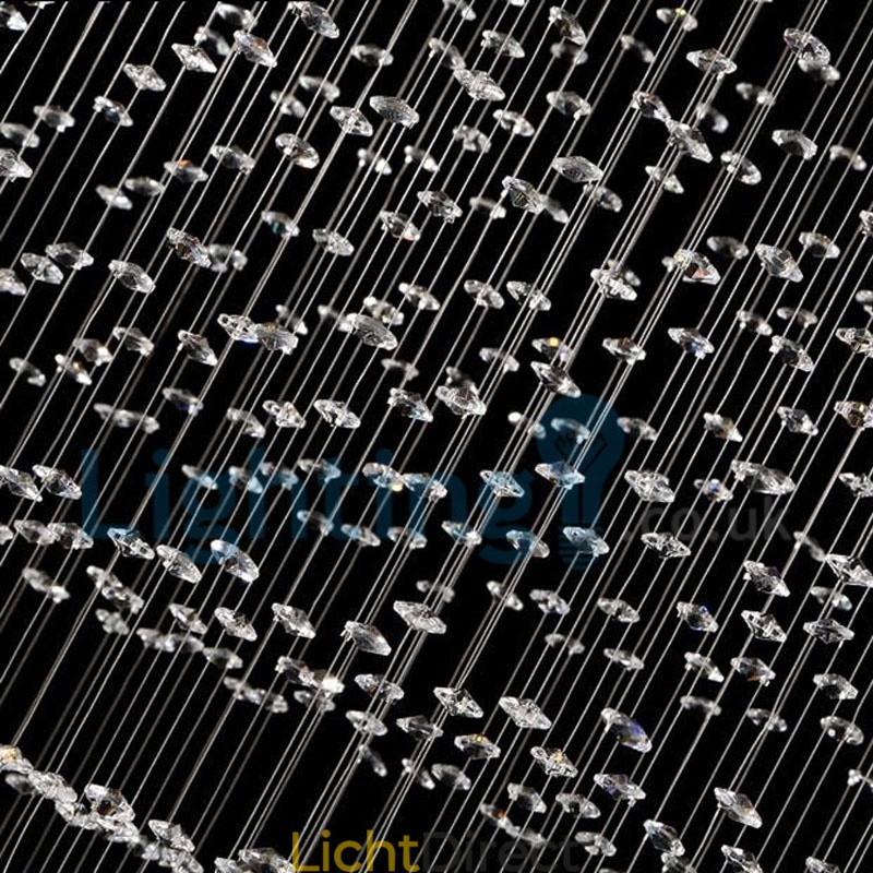 Moderne eigentijdse kroonluchter, plafondlamp, kristallen regendruppellamp