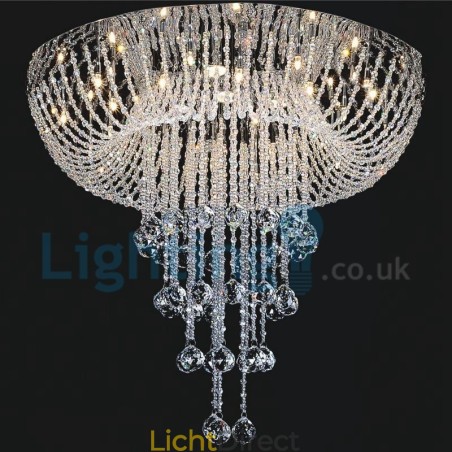Moderne eigentijdse kroonluchter, plafondlamp, kristallen regendruppellamp Moderne eigentijdse kroonluchter, plafondlamp, kristallen regendruppellamp