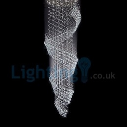 Moderne eigentijdse kroonluchter, plafondlamp, kristallen regendruppellamp