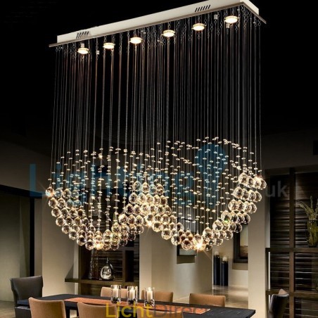 Moderne eigentijdse kroonluchter, plafondlamp, kristallen regendruppellamp Moderne eigentijdse kroonluchter, plafondlamp, kristallen regendruppellamp