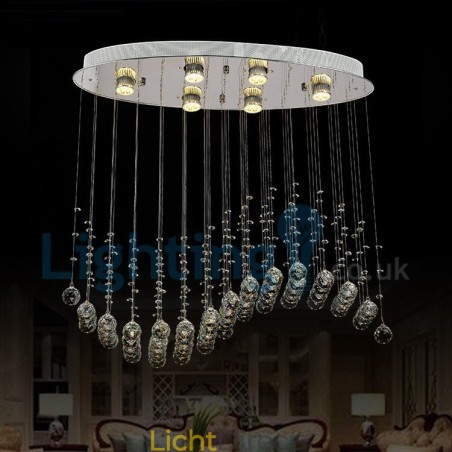 Moderne eigentijdse kroonluchter, plafondlamp, kristallen regendruppellamp Moderne eigentijdse kroonluchter, plafondlamp, kristallen regendruppellamp
