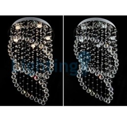 Moderne eigentijdse kroonluchter, plafondlamp, kristallen regendruppellamp