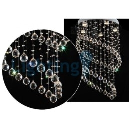 Moderne eigentijdse kroonluchter, plafondlamp, kristallen regendruppellamp