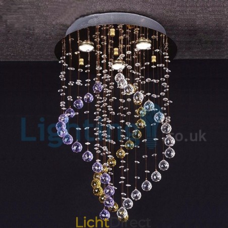 Moderne eigentijdse kroonluchter, plafondlamp, kristallen regendruppellamp Moderne eigentijdse kroonluchter, plafondlamp, kristallen regendruppellamp