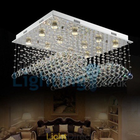 Moderne eigentijdse kroonluchter, plafondlamp, kristallen regendruppellamp Moderne eigentijdse kroonluchter, plafondlamp, kristallen regendruppellamp