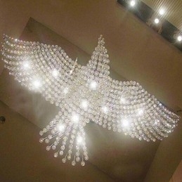 Moderne eigentijdse kroonluchter, plafondlamp, kristallen regendruppellamp