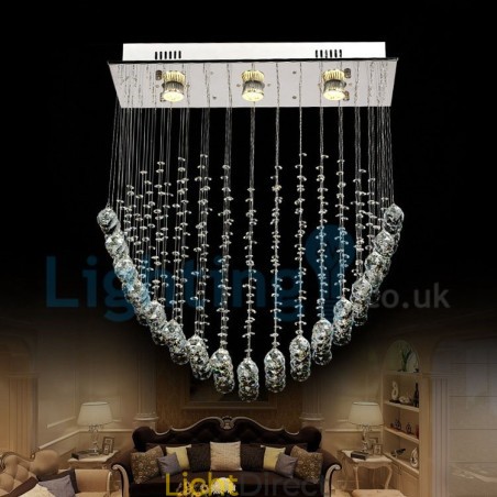 Moderne eigentijdse kroonluchter, plafondlamp, kristallen regendruppellamp Moderne eigentijdse kroonluchter, plafondlamp, kristallen regendruppellamp
