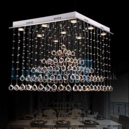 Moderne eigentijdse kroonluchter, plafondlamp, kristallen regendruppellamp