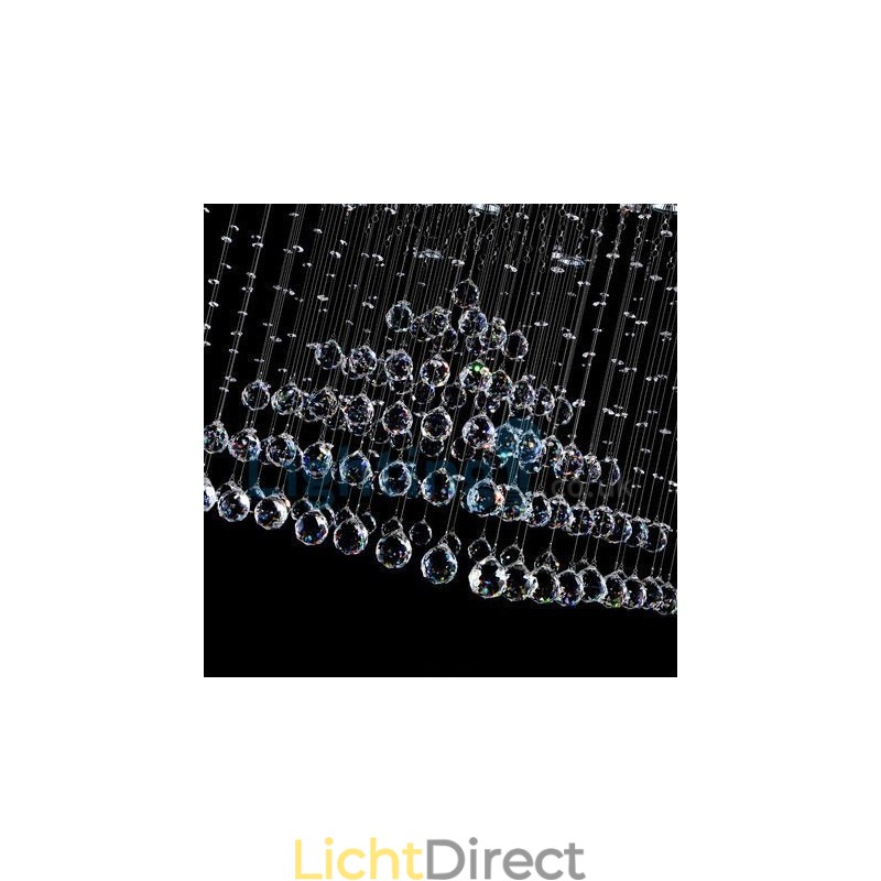 Moderne eigentijdse kroonluchter, plafondlamp, kristallen regendruppellamp