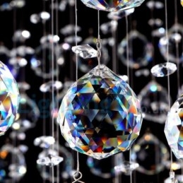 Moderne eigentijdse kroonluchter, plafondlamp, kristallen regendruppellamp