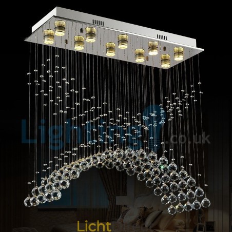 Moderne eigentijdse kroonluchter, plafondlamp, kristallen regendruppellamp Moderne eigentijdse kroonluchter, plafondlamp, kristallen regendruppellamp