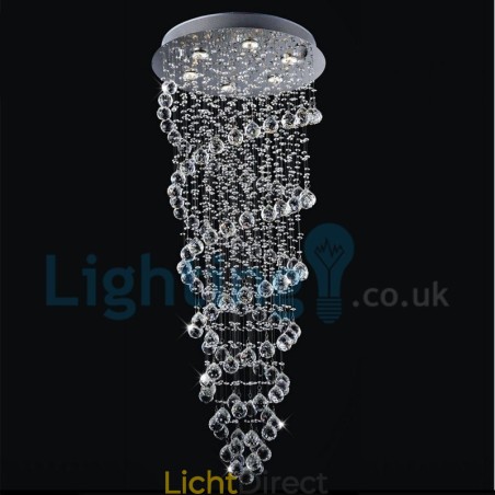 Moderne eigentijdse kroonluchter, plafondlamp, kristallen regendruppellamp Moderne eigentijdse kroonluchter, plafondlamp, kristallen regendruppellamp