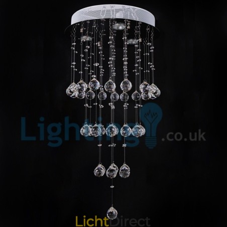Moderne eigentijdse kroonluchter, plafondlamp, kristallen regendruppellamp Moderne eigentijdse kroonluchter, plafondlamp, kristallen regendruppellamp