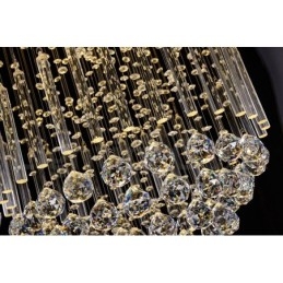 Moderne eigentijdse kroonluchter, plafondlamp, kristallen regendruppellamp