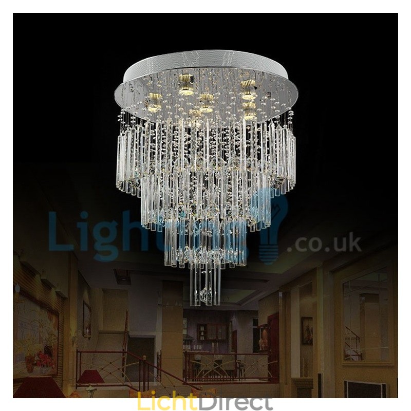 Moderne eigentijdse kroonluchter, plafondlamp, kristallen regendruppellamp