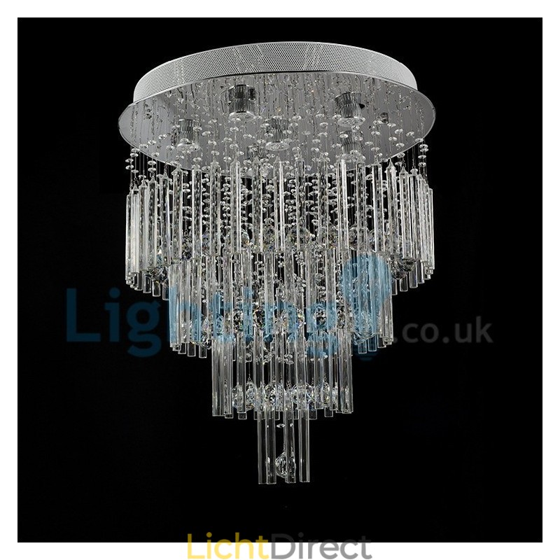 Moderne eigentijdse kroonluchter, plafondlamp, kristallen regendruppellamp