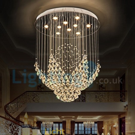 Moderne eigentijdse kroonluchter, plafondlamp, kristallen regendruppellamp Moderne eigentijdse kroonluchter, plafondlamp, kristallen regendruppellamp