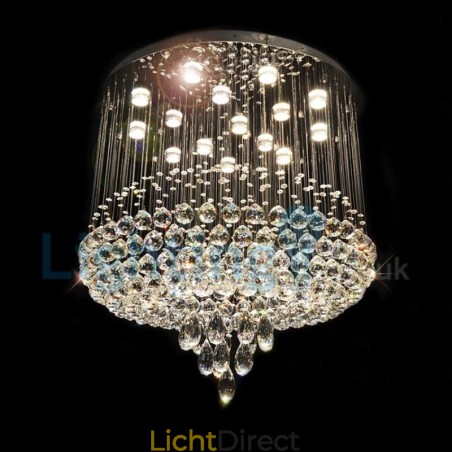 Moderne eigentijdse kroonluchter, plafondlamp, kristallen regendruppellamp Moderne eigentijdse kroonluchter, plafondlamp, kristallen regendruppellamp