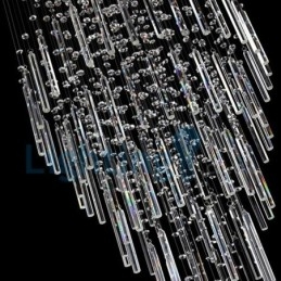 Moderne eigentijdse kroonluchter, plafondlamp, kristallen regendruppellamp