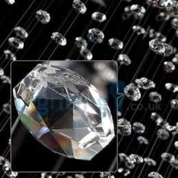 Moderne eigentijdse kroonluchter, plafondlamp, kristallen regendruppellamp