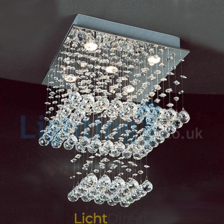 Moderne eigentijdse kroonluchter, plafondlamp, kristallen regendruppellamp Moderne eigentijdse kroonluchter, plafondlamp, kristallen regendruppellamp