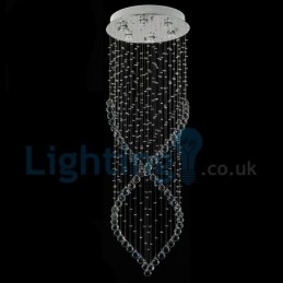 Moderne eigentijdse kroonluchter, plafondlamp, kristallen regendruppellamp