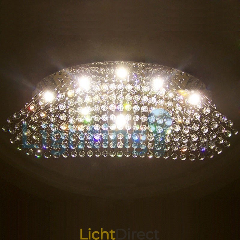 Moderne eigentijdse kroonluchter, plafondlamp, kristallen regendruppellamp