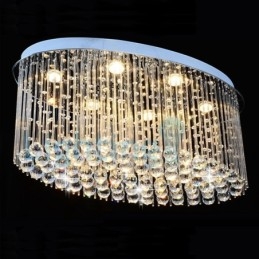 Moderne eigentijdse kroonluchter, plafondlamp, kristallen regendruppellamp