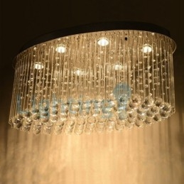 Moderne eigentijdse kroonluchter, plafondlamp, kristallen regendruppellamp