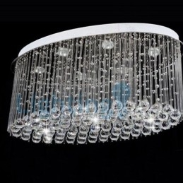 Moderne eigentijdse kroonluchter, plafondlamp, kristallen regendruppellamp