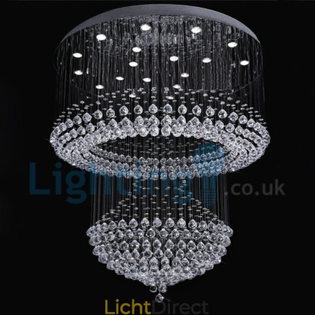 Moderne eigentijdse kroonluchter, plafondlamp, kristallen regendruppellamp Moderne eigentijdse kroonluchter, plafondlamp, kristallen regendruppellamp