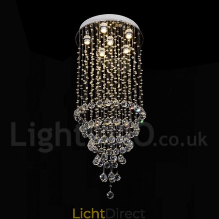 Moderne eigentijdse kroonluchter, plafondlamp, kristallen regendruppellamp Moderne eigentijdse kroonluchter, plafondlamp, kristallen regendruppellamp