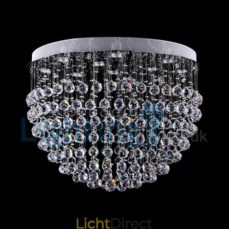 Moderne eigentijdse kroonluchter, plafondlamp, kristallen regendruppellamp