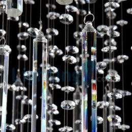 Moderne eigentijdse kroonluchter, plafondlamp, kristallen regendruppellamp