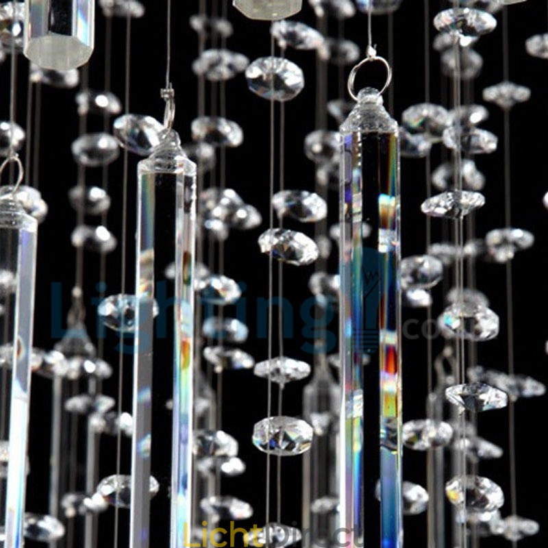 Moderne eigentijdse kroonluchter, plafondlamp, kristallen regendruppellamp