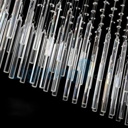 Moderne eigentijdse kroonluchter, plafondlamp, kristallen regendruppellamp