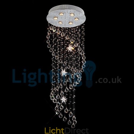 Moderne eigentijdse kroonluchter, plafondlamp, kristallen regendruppellamp Moderne eigentijdse kroonluchter, plafondlamp, kristallen regendruppellamp