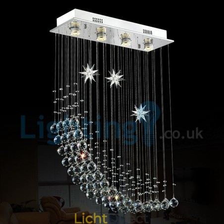 Moderne eigentijdse kroonluchter, plafondlamp, kristallen regendruppellamp Moderne eigentijdse kroonluchter, plafondlamp, kristallen regendruppellamp