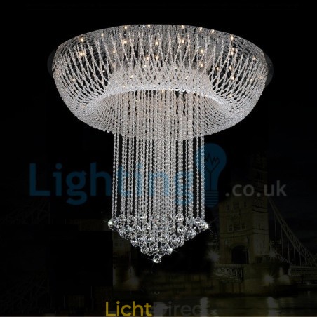 Moderne eigentijdse kroonluchter, plafondlamp, kristallen regendruppellamp Moderne eigentijdse kroonluchter, plafondlamp, kristallen regendruppellamp