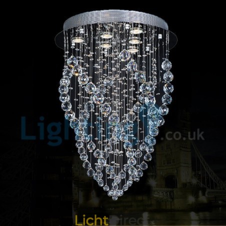 Moderne eigentijdse kroonluchter, plafondlamp, kristallen regendruppellamp Moderne eigentijdse kroonluchter, plafondlamp, kristallen regendruppellamp