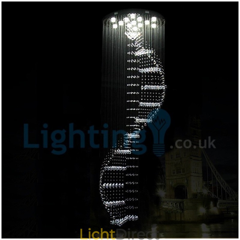 Moderne eigentijdse kroonluchter, plafondlamp, kristallen regendruppellamp