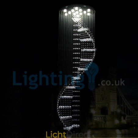 Moderne eigentijdse kroonluchter, plafondlamp, kristallen regendruppellamp