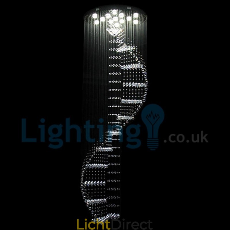 Moderne eigentijdse kroonluchter, plafondlamp, kristallen regendruppellamp